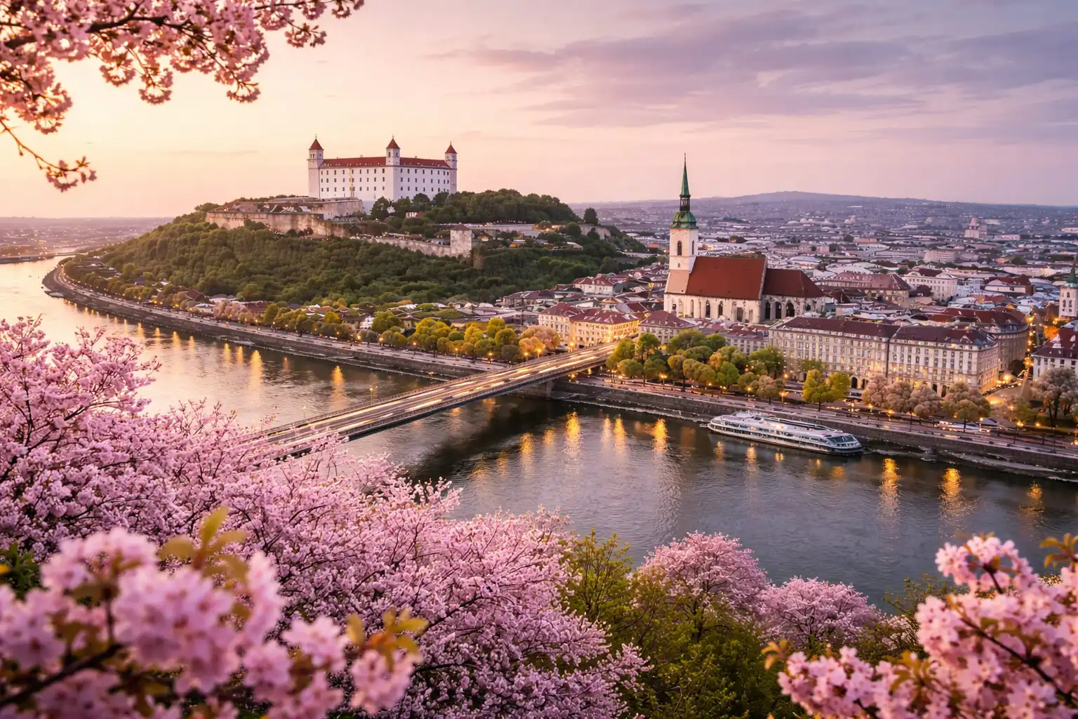 Zimná panoráma Bratislavy