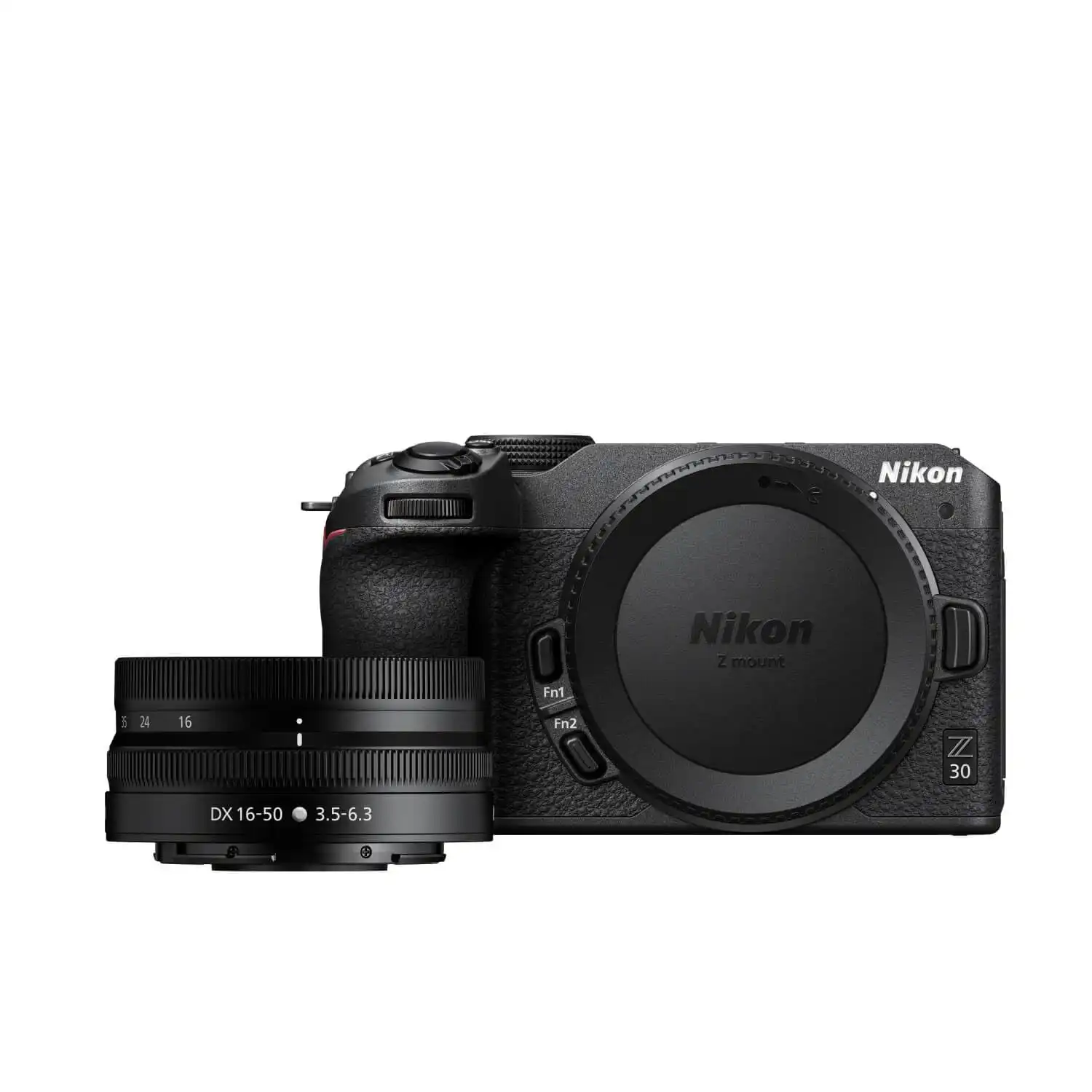 porovnanie nikon z30 a canon r50 fotoaparatu na stole pri dennom svetle