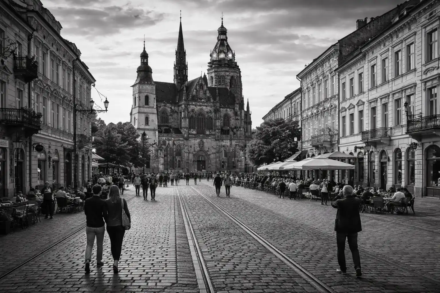 Letecký panoramatický pohľad na Košice