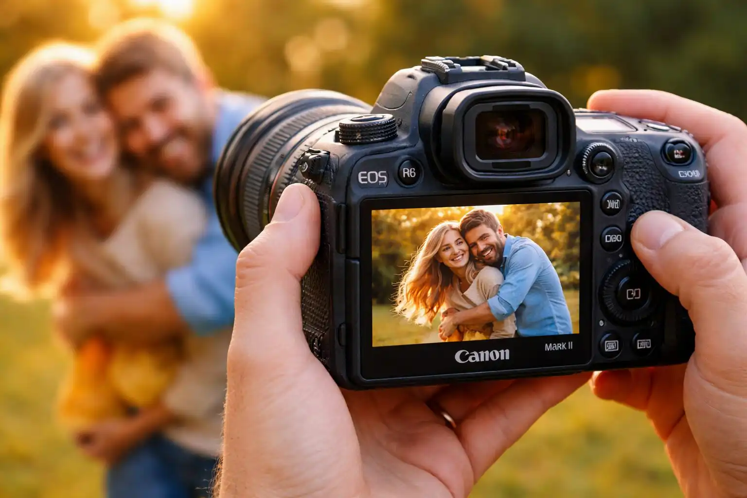 canon eos r6 mark ii pri rodinnom foteni v prirodzenom svetle