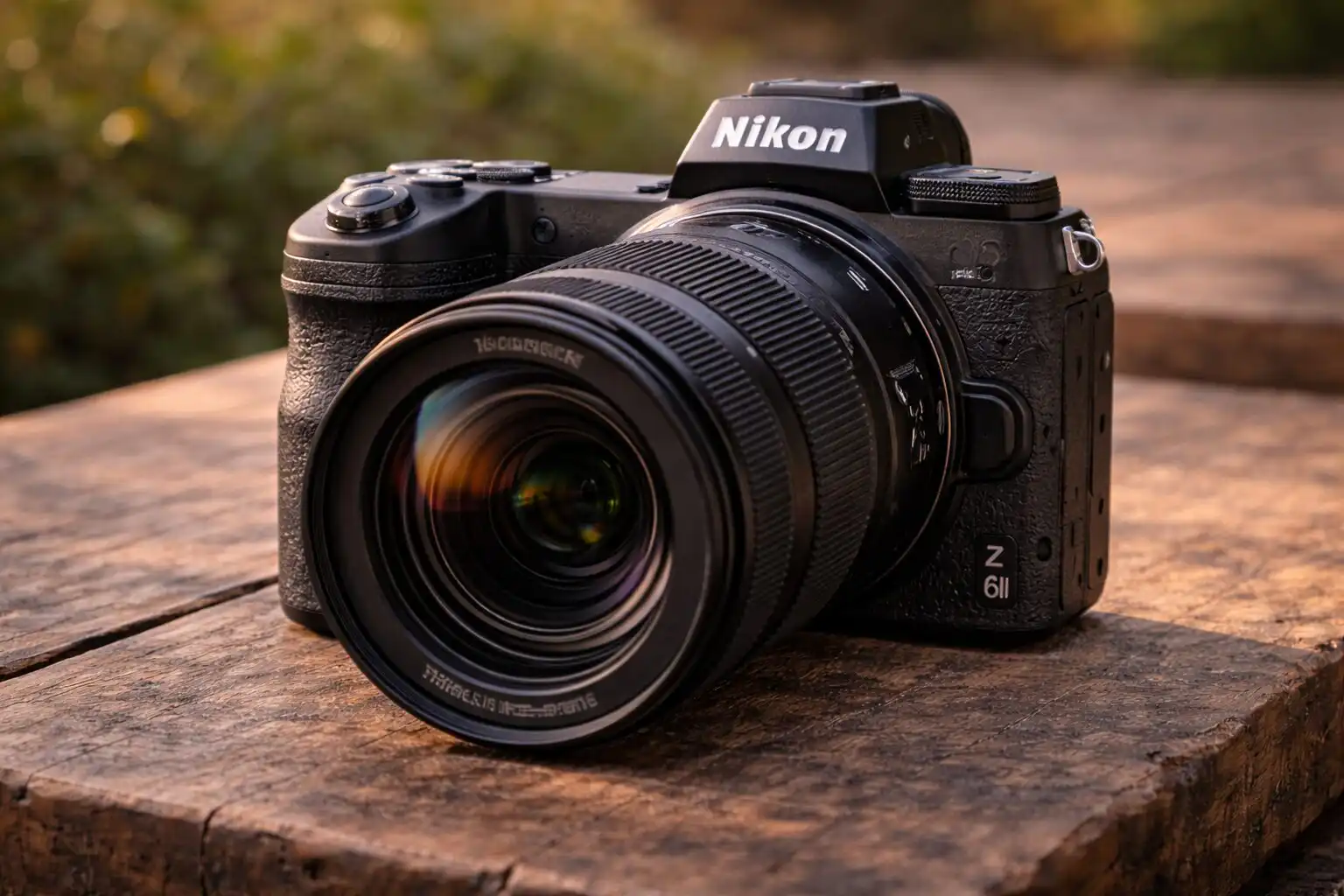 Nikon Z6 II s nasadeným Z objektívom počas fotenia v exteriéri, full frame bezzrkadlovka pripravená na portrétne, krajinné aj lifestyle zábery