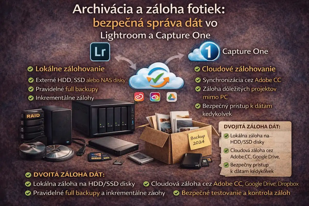 Archivácia a záloha fotiek: bezpečná správa dát vo Lightroom a Capture One