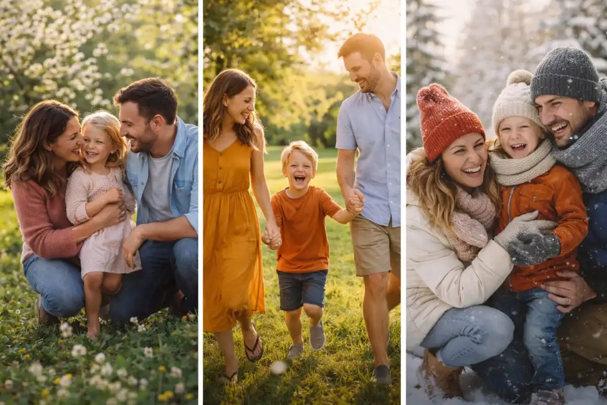 Rodinné fotenie v rôznych sezónach tipy na svetlo oblečenie a lokality
