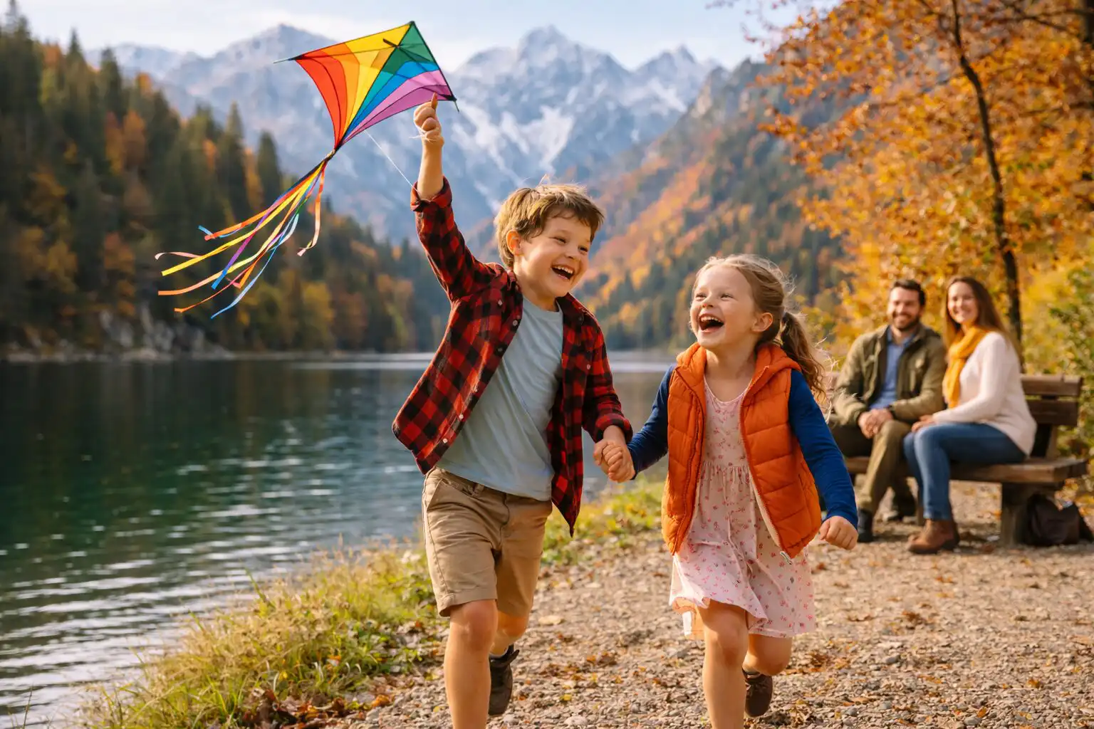 Dve deti sa hrajú v interiéri pri okne, prirodzené svetlo dopadá na ich tváre a zdôrazňuje smiech a spontánnosť