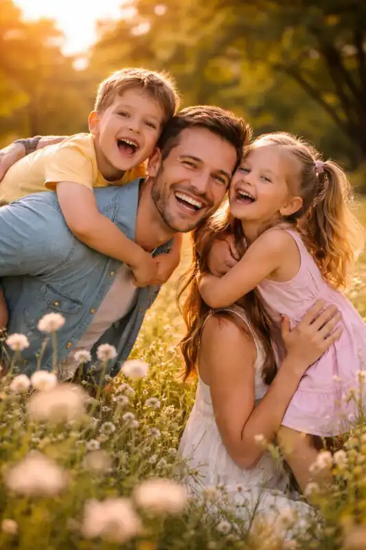 Pokročilé tipy na fotenie rodinných portrétov vonku: inšpirácia, pózy a svetelné efekty