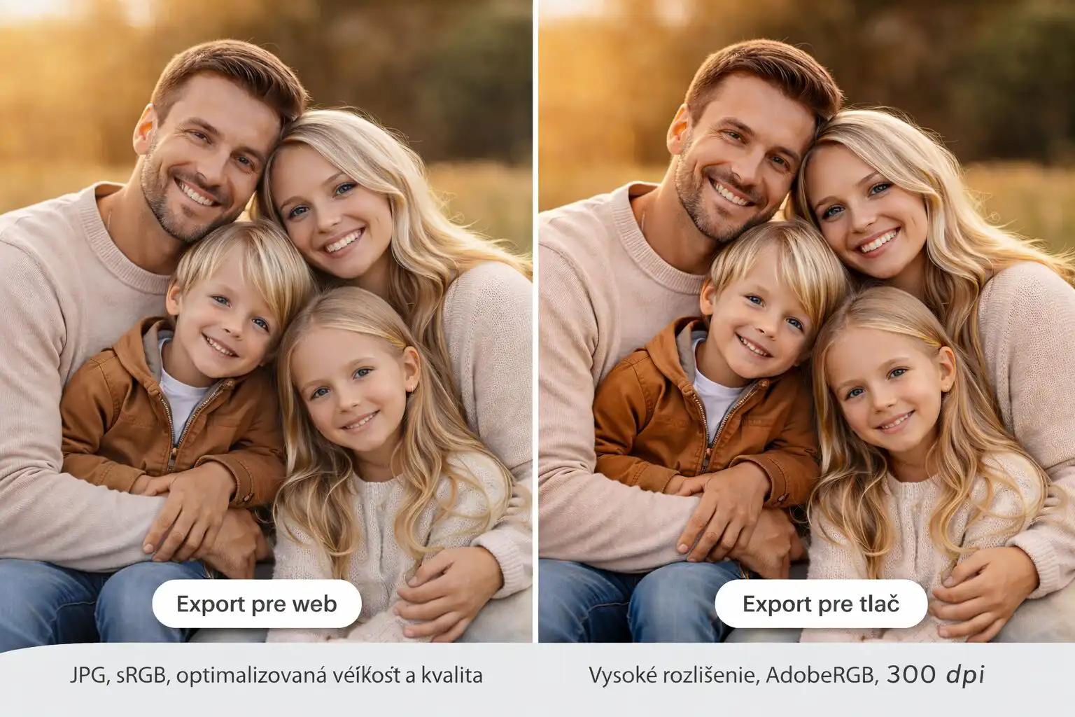 Workflow diagram ukazujúci úpravy v Lightroom a Capture One pri rodinných portrétoch