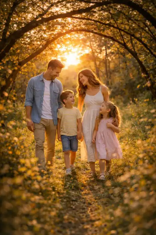 Pokročilé tipy na fotenie rodinných portrétov vonku: kreatívne techniky, kompozícia a príbehy – časť 2