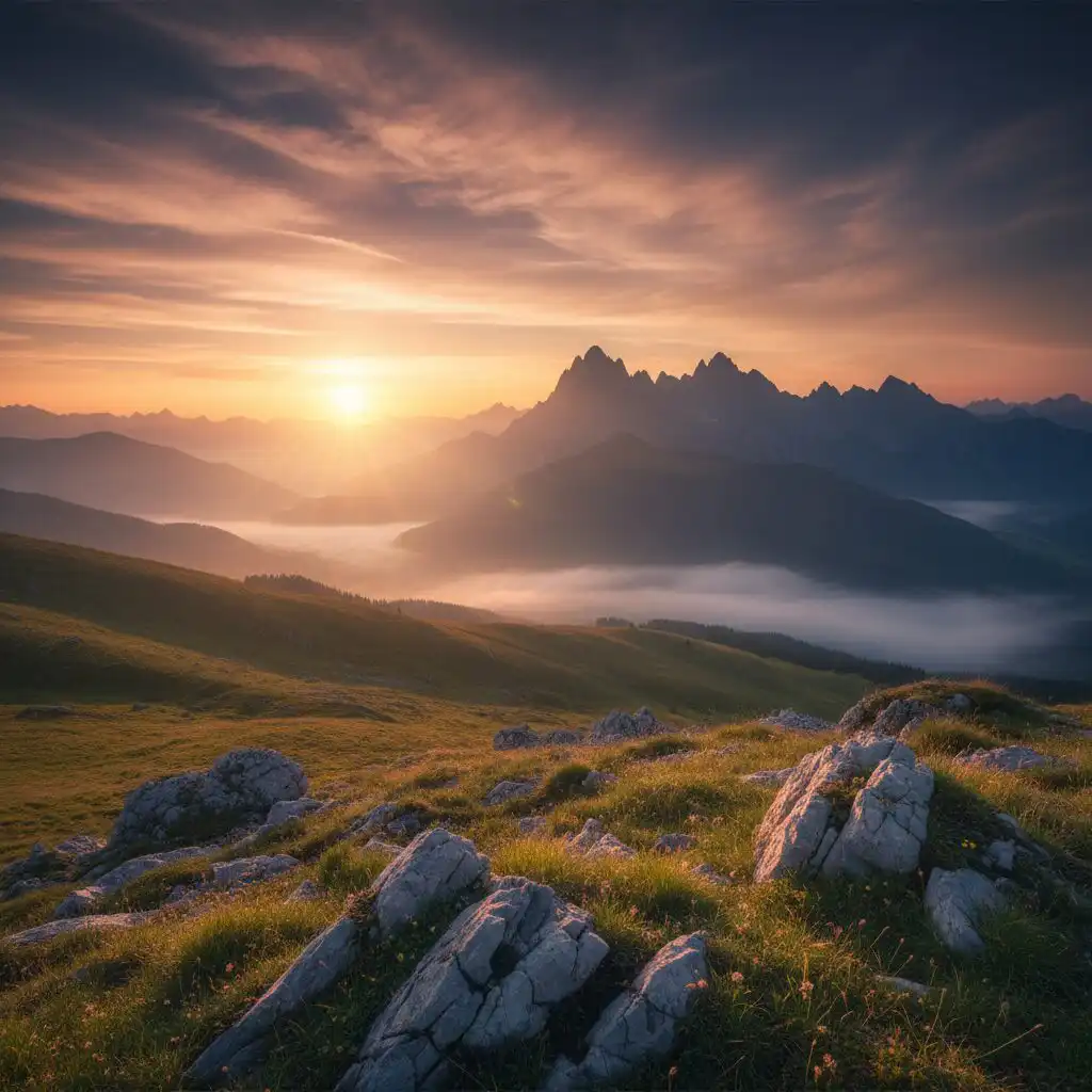 Hory počas zlatej hodiny