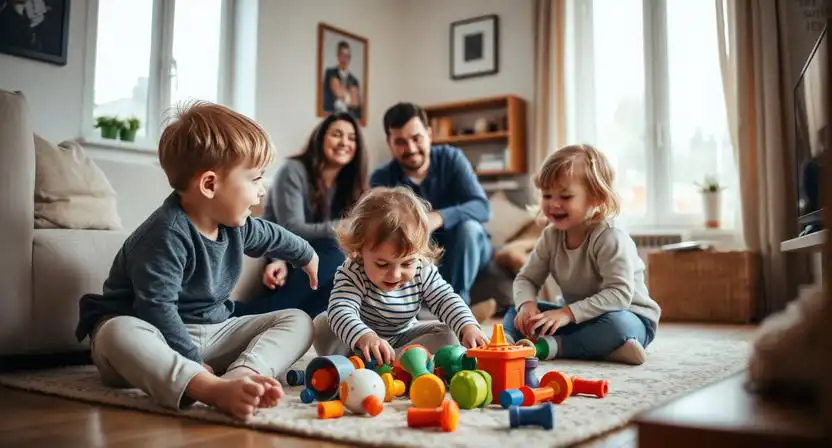 fotenie deti doma pri prirodzenom svetle v obyvacke rodinna fotografia