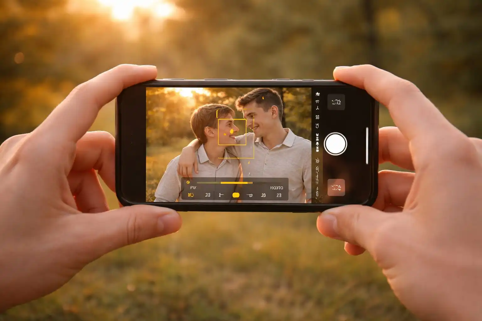 nastavenie mobil fotografia expozicia zaostrenie