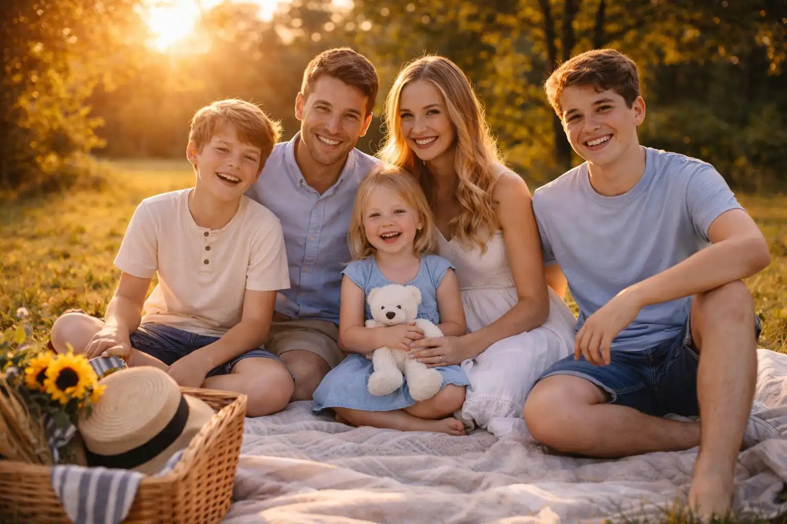 rodinne fotenie zapad slnka zlate svetlo