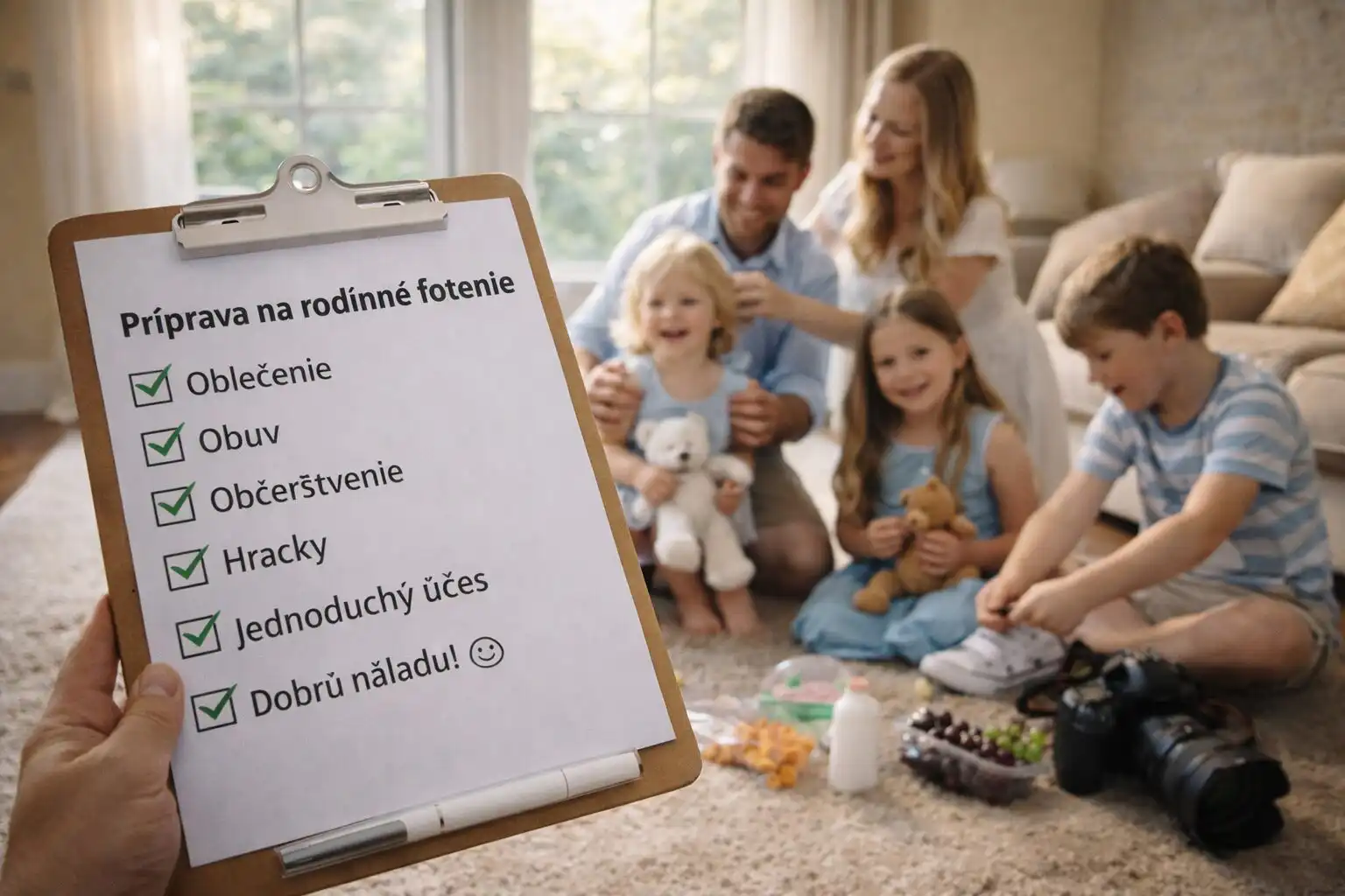 priprava na rodinne fotenie checklist veci rodina