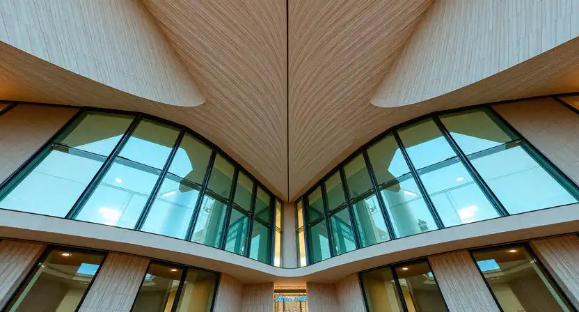 Symetrická architektúra s geometrickými líniami