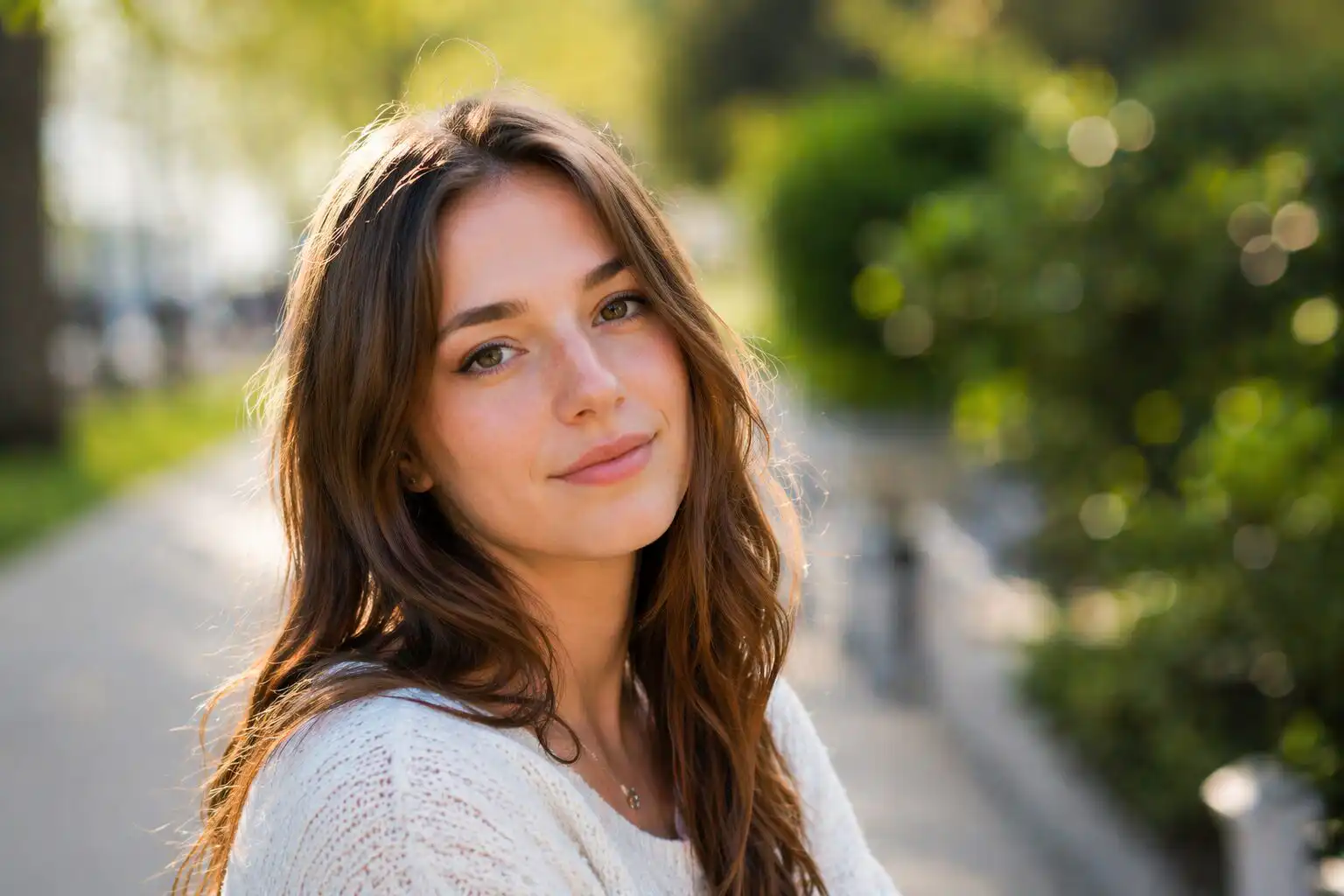 portrét s jemným bokeh efektom na aps-c fotoaparáte pri dennom svetle