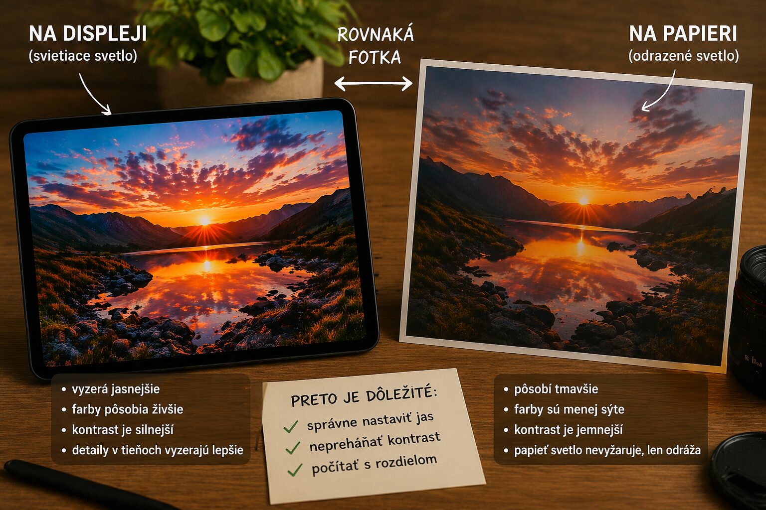 chyby pri tlaci fotografii a rozdiel medzi displejom a papierom