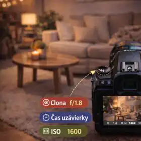 manuálny režim fotoaparátu pri fotografovaní v interiéri