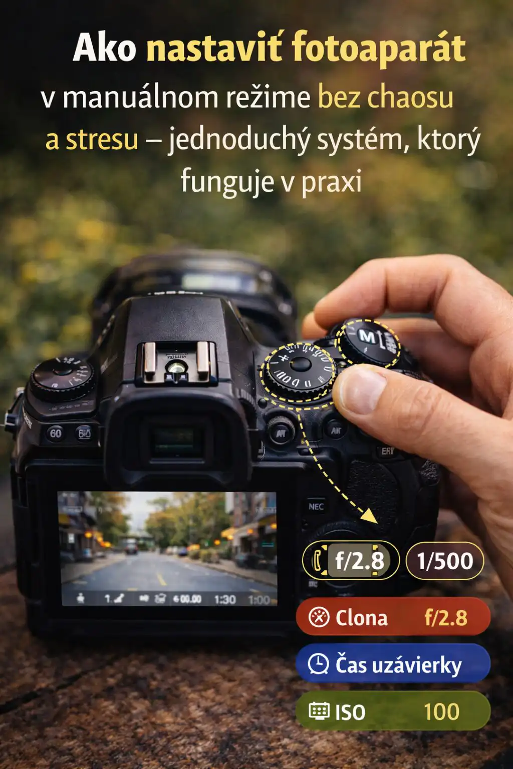 Detail ovládania ISO clony a času pri domácom fotení