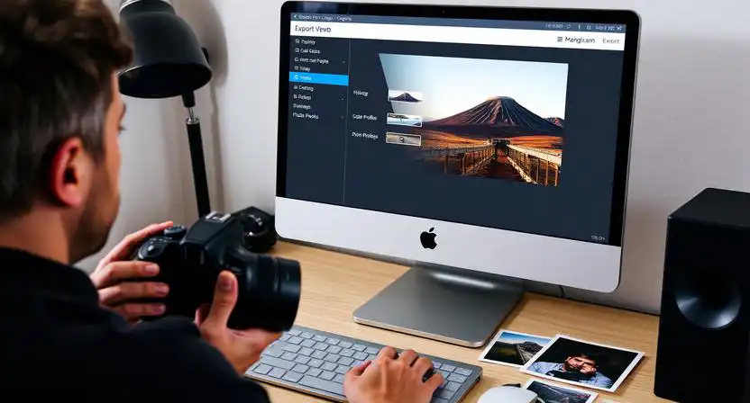 soft proofing pri tlači fotografií na kalibrovanom monitore s porovnaním náhľadu a výslednej tlače