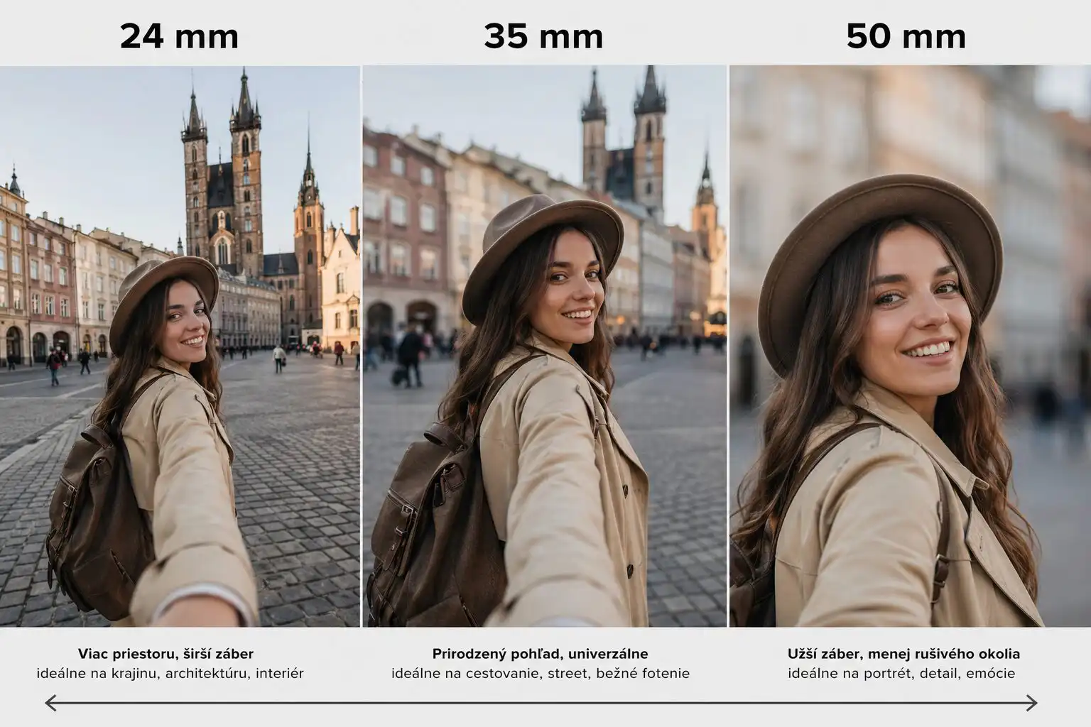 Detail ohniska a tela objektívu pri praktickom porovnaní