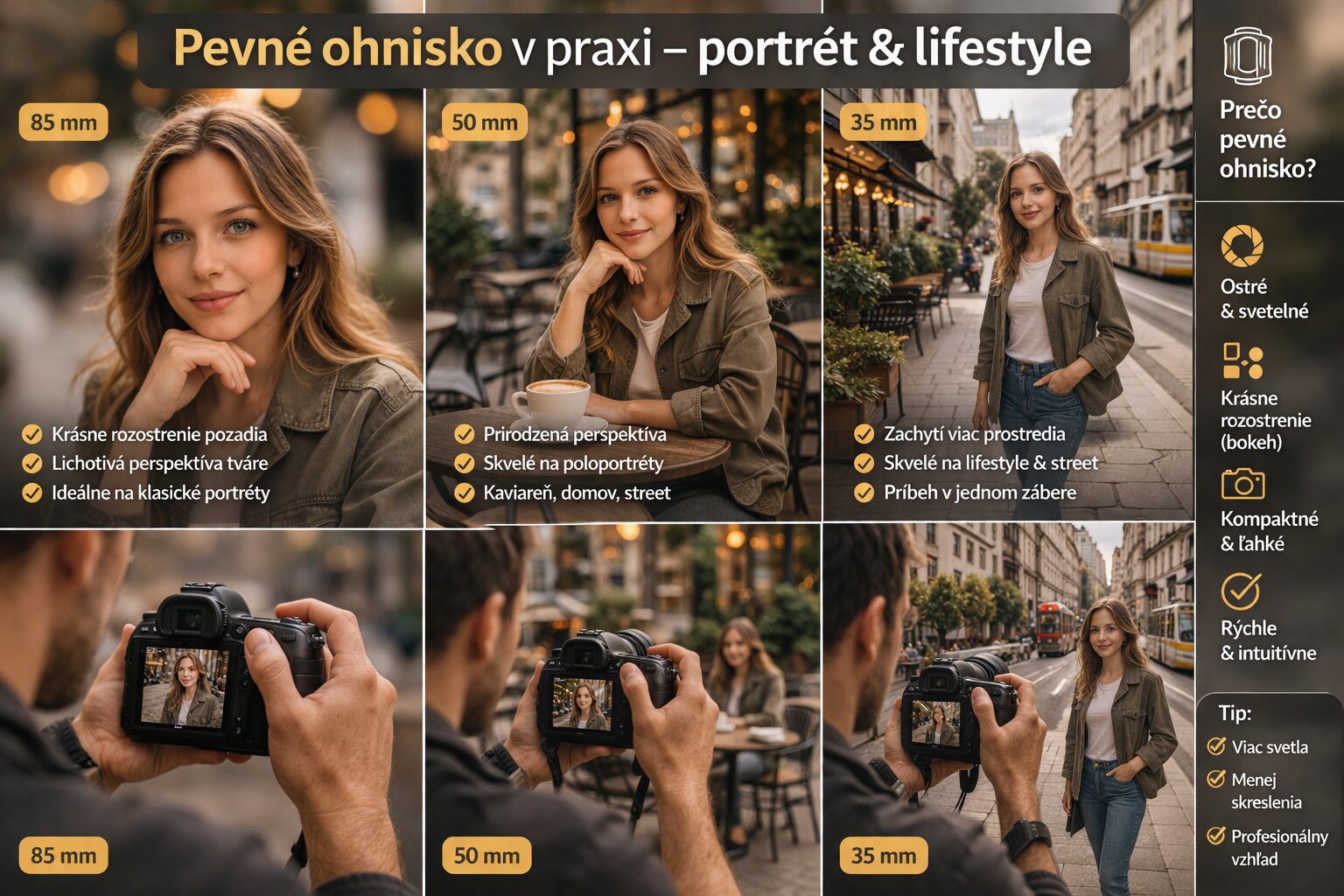 pevné ohnisko pri portrétnom a lifestyle fotografovaní v praxi