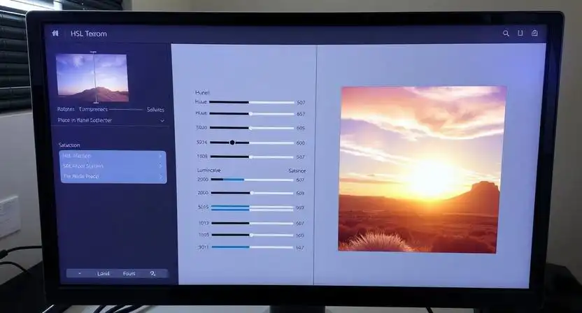 hsl panel a selektivna uprava farieb na fotke