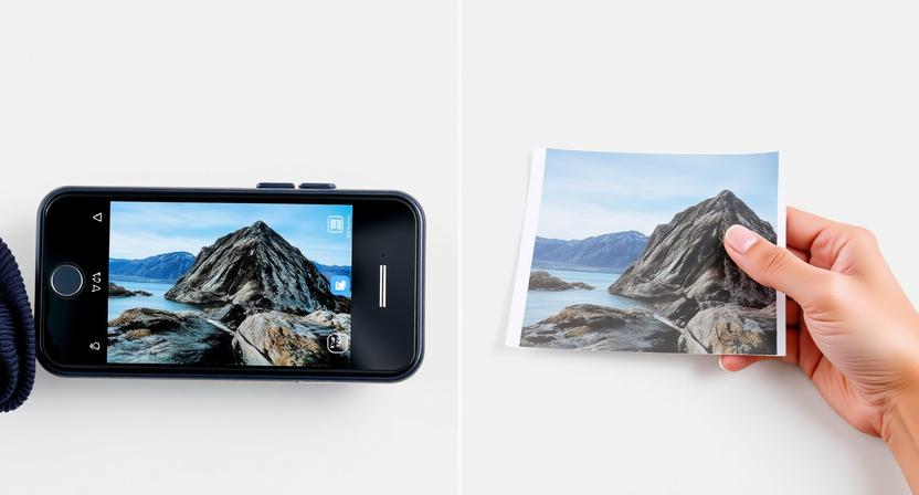 rozdiel medzi mobilnym displejom a vytlacenou fotografiou