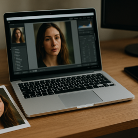 Úprava fotografií na monitore alebo v mobile - portrét bez plastovej pleti