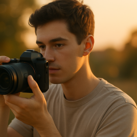 Začiatočník fotografuje počas zlatej hodiny