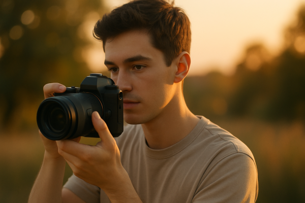 Začiatočník fotografuje počas zlatej hodiny