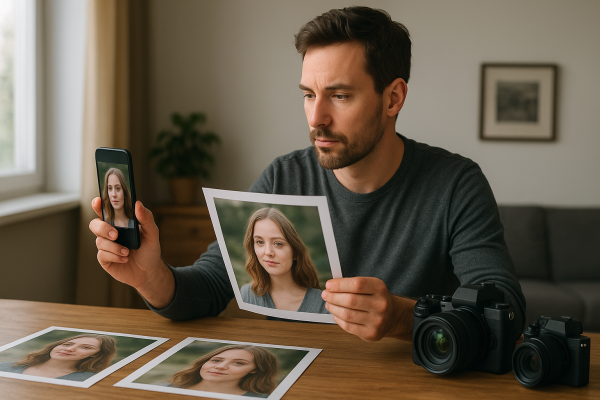 Editorialny vizual k teme hĺbka ostrosti mobile vs APS-C vs full frame bez loga a bez citatelneho textu